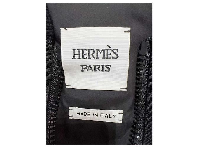 Abrigo Hermès Negro de Poliéster Talla 34 - vista 4