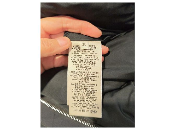 Abrigo Hermès Negro de Poliéster Talla 36 - vista 5