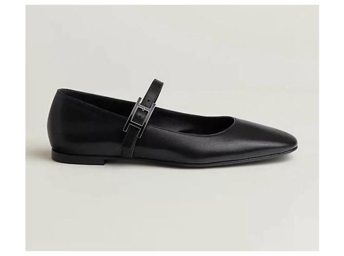 Bailarinas Hermès de cuero negro 36 - vista 4