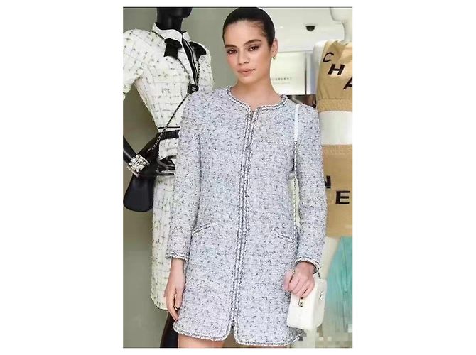 Chanel Tweed Mantel Mehrfarbig Größe 34 Mehrfarben - Ansicht 6
