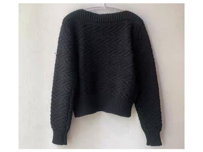 Jersey Hermès de lana negro - vista 3