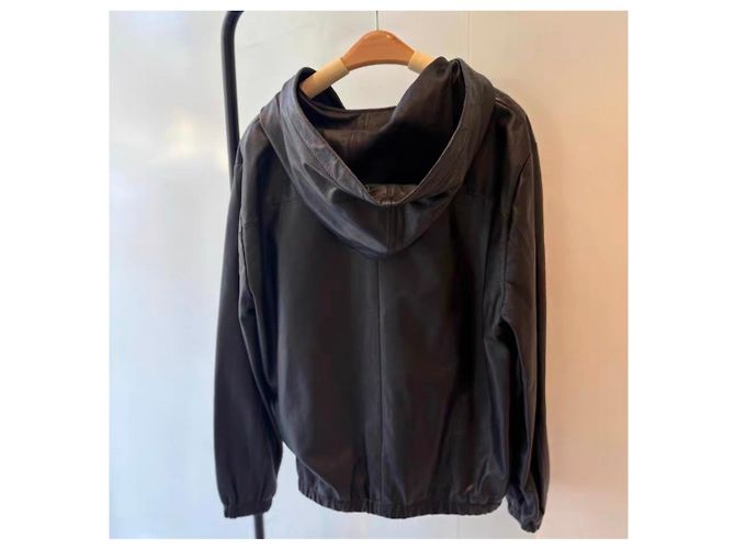 Giacca in pelle nera Céline Nero - vista 4