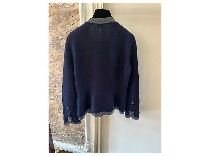 Chanel Strickjacke aus Kaschmir Navy Blau Marineblau - Ansicht 2