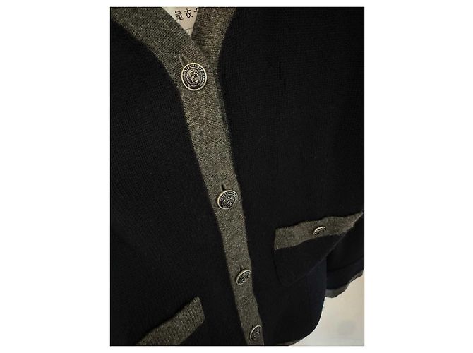 Chanel Strickjacke aus Kaschmir Navy Blau Marineblau - Ansicht 3
