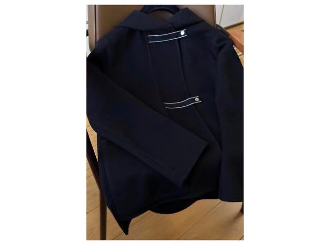 Abrigo Hermès negro de cachemira - vista 6
