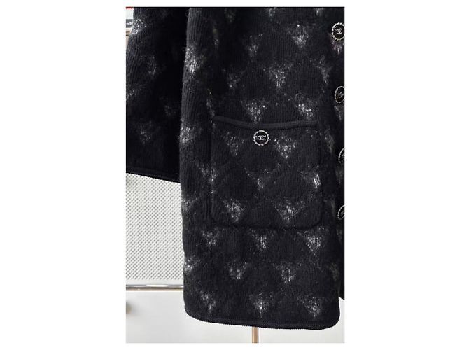 Abrigo Chanel de cashmere negro talla 34 - vista 4