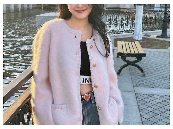 Giacca in lana rosa Céline - vista 6