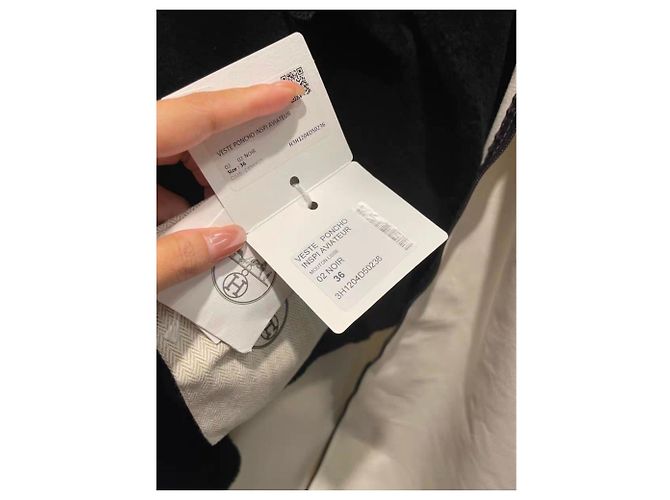 Hermès Mantel aus Lammfell Schwarz Größe 36 - Ansicht 10