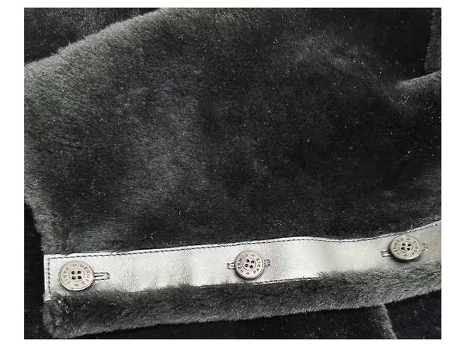 Hermès Mantel aus Lammfell Schwarz Größe 36 - Ansicht 5