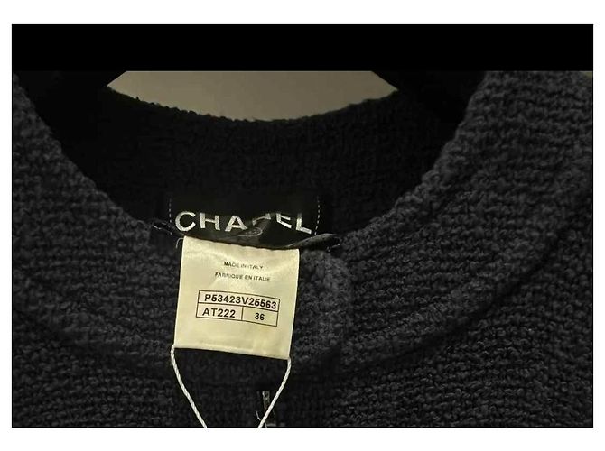 Tuta Chanel in cotone blu navy - vista 3