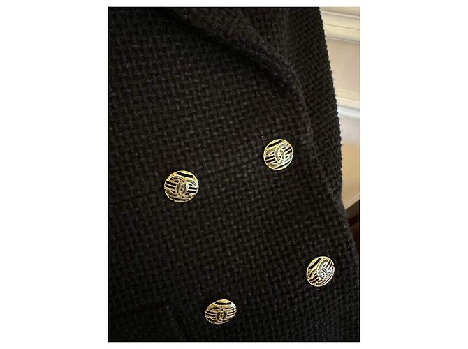 Chanel Black Wool Coat Size 36 - view 3