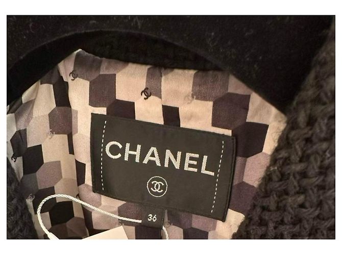 Chanel Black Wool Coat Size 36 - view 5