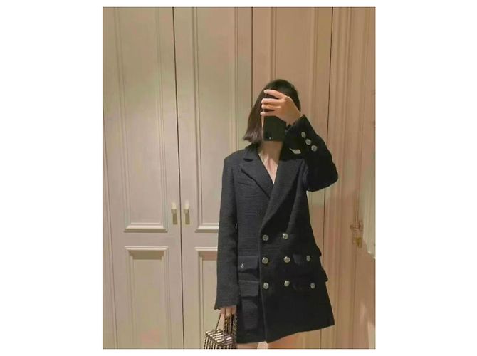 Chanel Black Wool Coat Size 36 - view 7