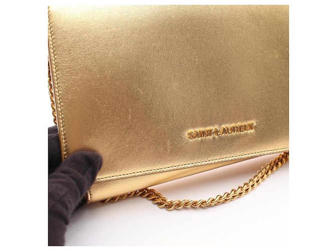Autre Marque Borsa in pelle dorata Yves Saint Laurent D'oro - vista 11