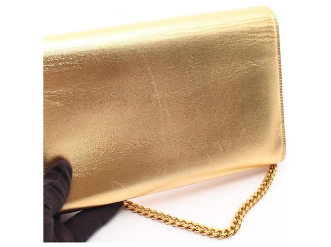 Autre Marque Borsa in pelle dorata Yves Saint Laurent D'oro - vista 13