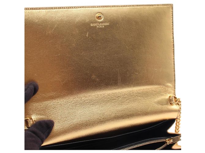 Autre Marque Borsa in pelle dorata Yves Saint Laurent D'oro - vista 6