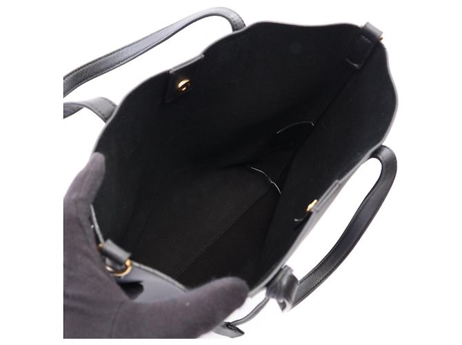 Autre Marque Bolso de mano de cuero negro Yves Saint Laurent - vista 3