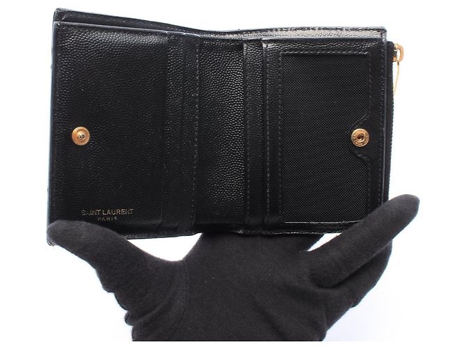 Autre Marque Portafoglio bi-fold Monogram Saint Laurent Paris Nero - vista 3