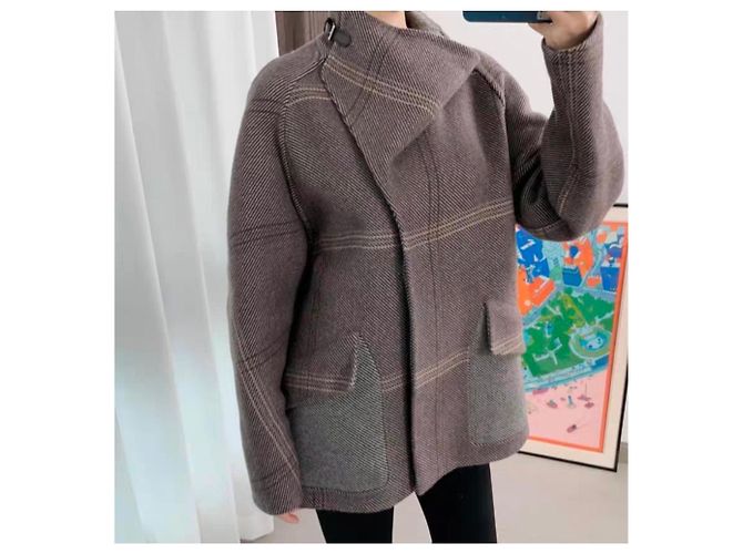 Abrigo Hermès de cashmere mujer talla 38 Multicolor - vista 2