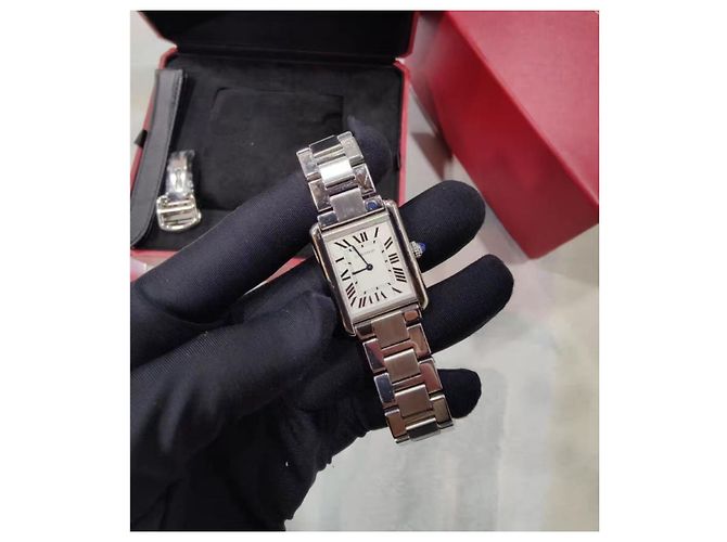 Cartier Tank Anglaise Uhren Silber - Ansicht 4