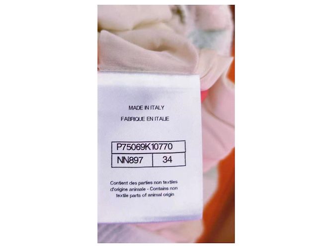 Chanel Baumwollkleid Mehrfarbig Größe 34 Mehrfarben - Ansicht 3