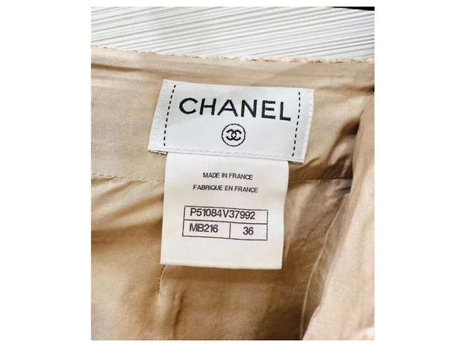 Gonna Chanel in lino beige - vista 2
