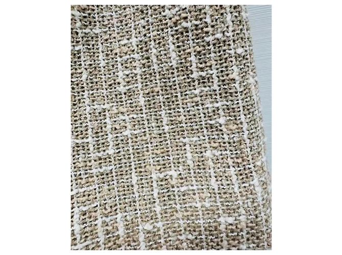 Gonna Chanel in lino beige - vista 3