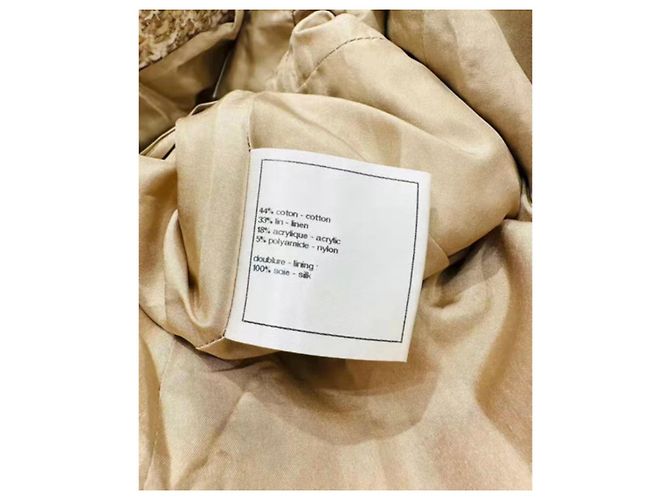 Gonna Chanel in lino beige - vista 4