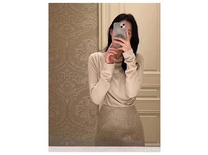 Gonna Chanel in lino beige - vista 5