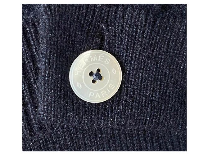 Malha Hermès de cashmere azul marinho - vista 2