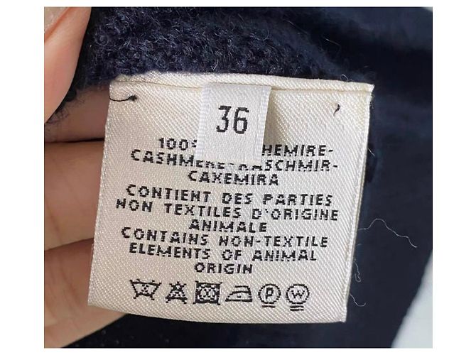 Malha Hermès de cashmere azul marinho - vista 5