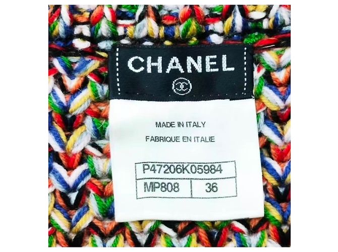 Chanel Strickjacke aus Wolle mehrfarbig Größe 36 Mehrfarben - Ansicht 6