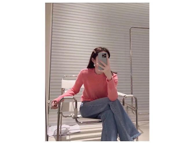 Chanel Strickjacke aus Rosa Kaschmir Pink - Ansicht 5