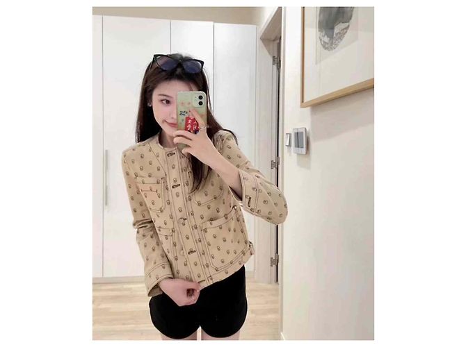 Giacca Hermès Beige in Cotone Taglia 38 - vista 8