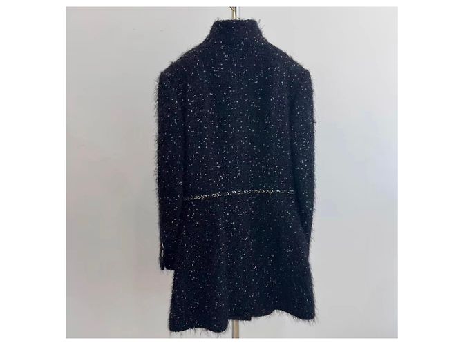 Abrigo Chanel de tweed negro - vista 4