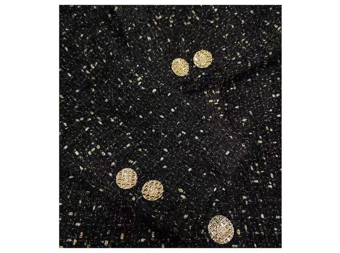 Abrigo Chanel de tweed negro - vista 5