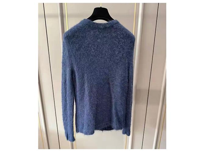 Chanel Strickpullover aus Wolle Navy Größe 38 Marineblau - Ansicht 2