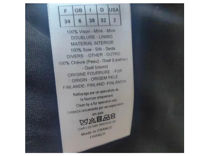Autre Marque Dior Mantel aus Nerz Navy Marineblau - Ansicht 5
