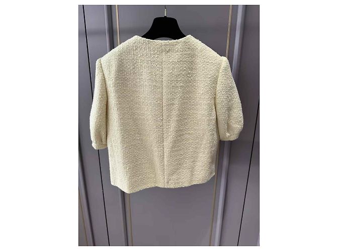 Céline Jacke aus gelbem Tweed Größe 38 - Ansicht 2