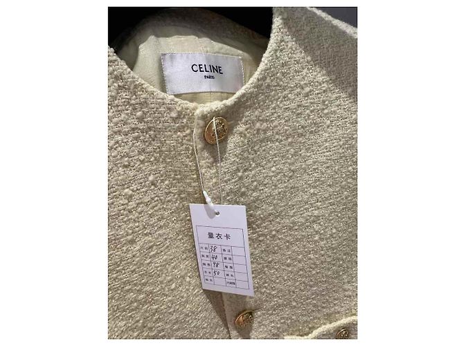 Céline Jacke aus gelbem Tweed Größe 38 - Ansicht 3