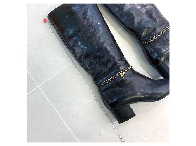 Botas Chanel de cuero negro 36.5 - vista 2