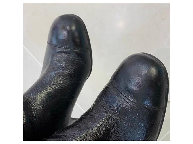 Botas Chanel de cuero negro 36.5 - vista 3