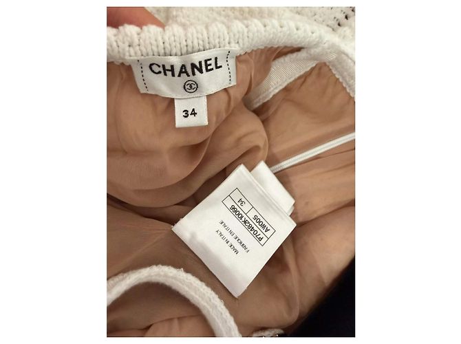 Chanel Kleid Weiß Baumwolle - Ansicht 4