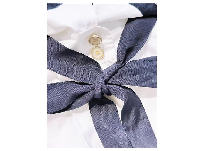 Top Chanel in cotone bianco taglia 36 - vista 2