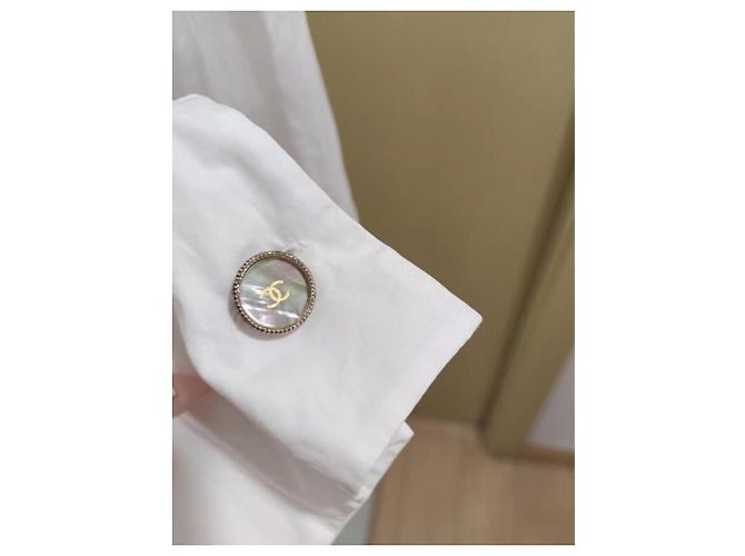 Top Chanel in cotone bianco taglia 36 - vista 4