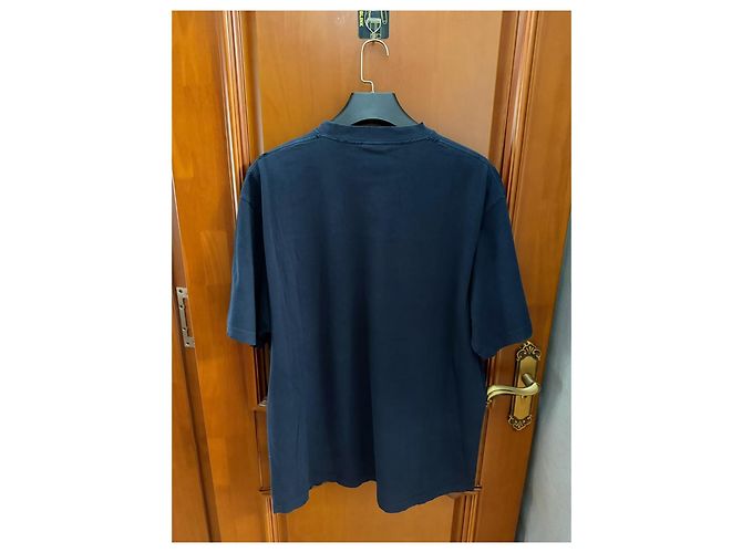 Camicia Balenciaga Navy in cotone con logo Multicolore - vista 2