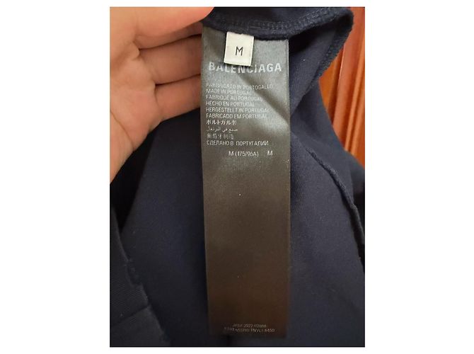 Camicia Balenciaga Navy in cotone con logo Multicolore - vista 3
