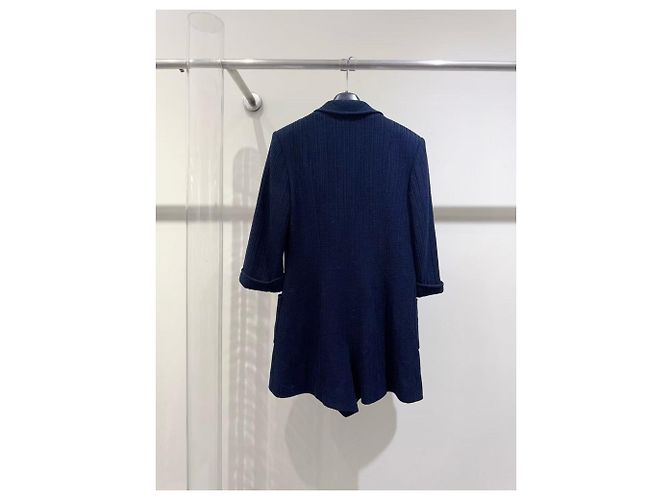 Tuta Chanel in cotone blu navy - vista 2