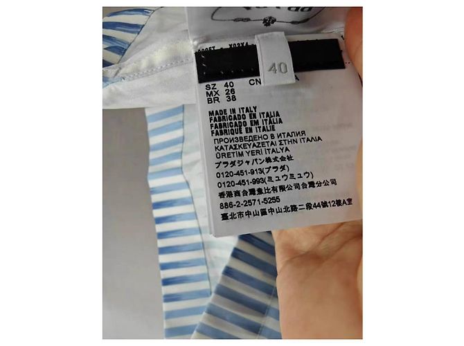 Prada Oberteil aus Baumwolle Blau - Ansicht 2