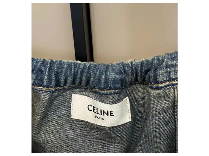 Céline Kleid aus Baumwolle Blau - Ansicht 2